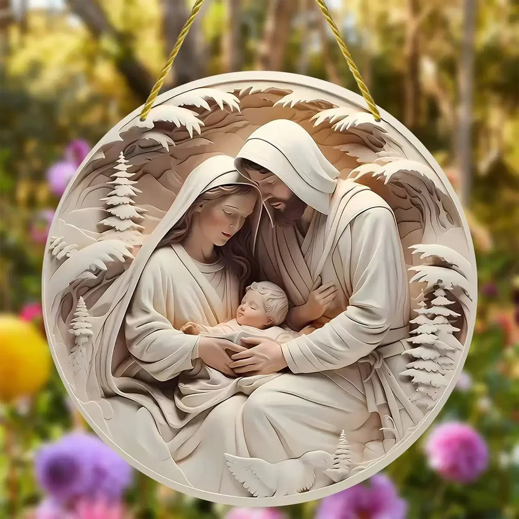Adorno navideño 3D de Cristo Jesús para el árbol de Navidad
