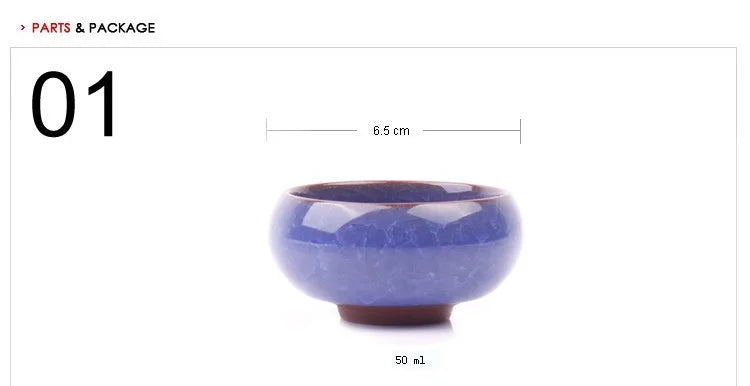 Portacandele in ceramica fatto a mano con motivo a crepe di ghiaccio