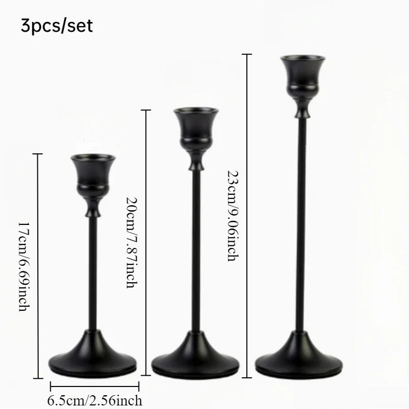 Portacandele da tavolo in metallo vintage ed eleganti, 1 pz/3 pz