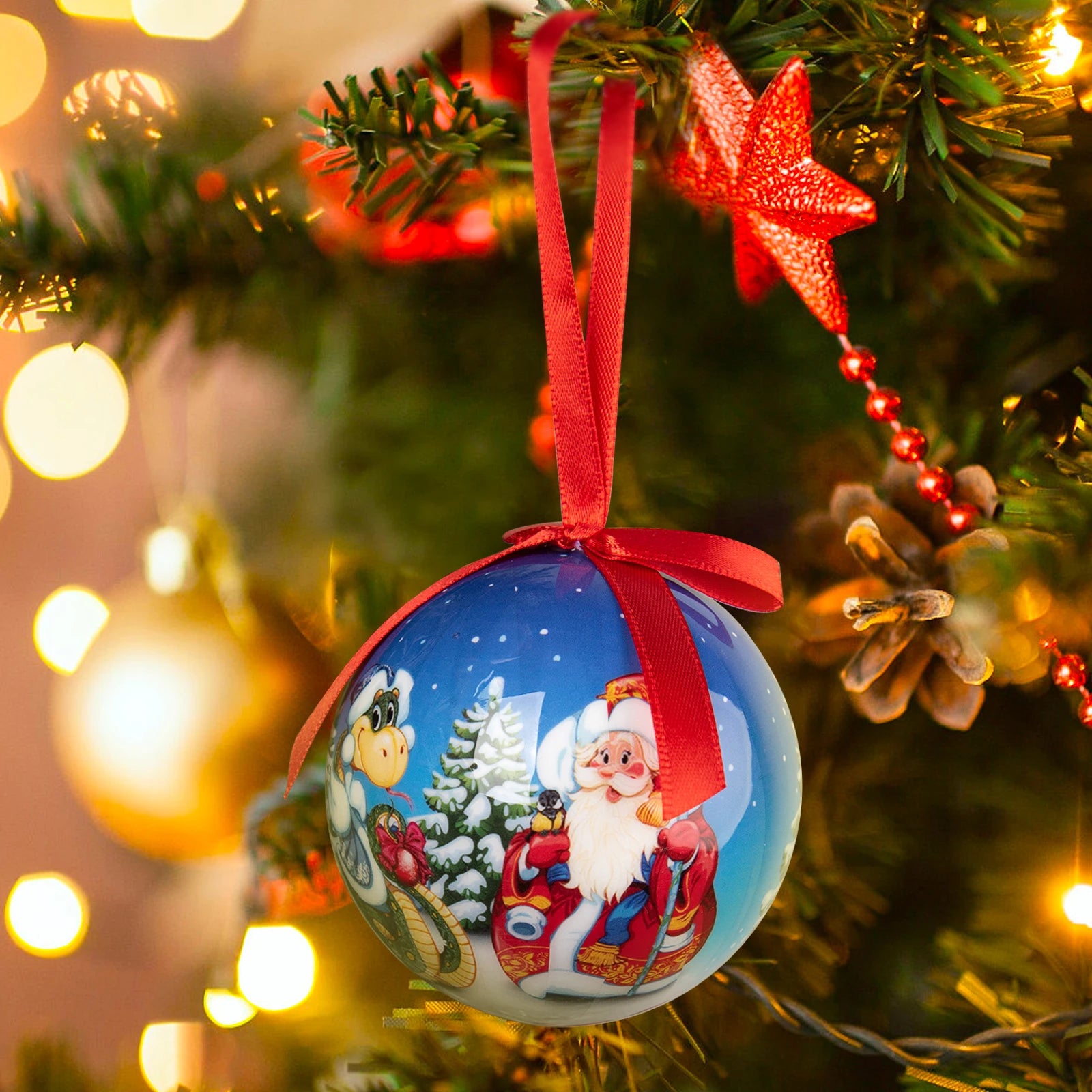 Palle di Natale, pendenti natalizi, decorazioni per l'albero, palline multicolori, set di decorazioni per feste in casa, palline decorative natalizie Navidad