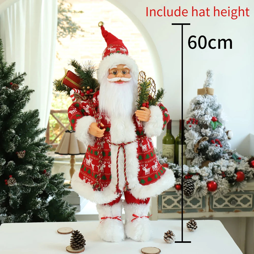 Grandi bambole di Babbo Natale decorative da 60 cm, Babbo Natale in piedi.