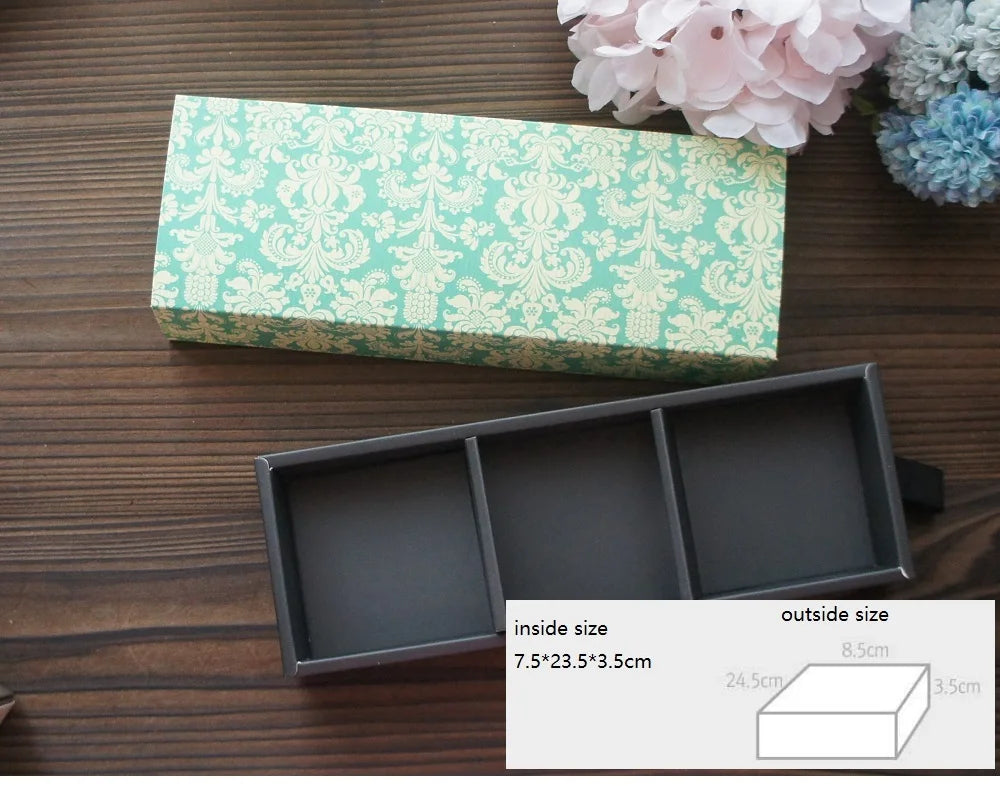 Elegant Blue Yellow Flower Pattern 3 Size 10 Set Gifts Packing