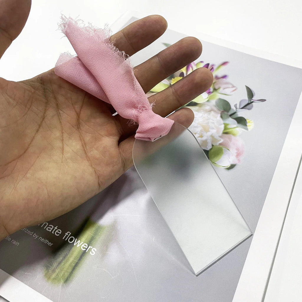 Segnaposto per matrimonio in acrilico, con etichetta in acrilico satinato, arco da 10/20/50 pezzi