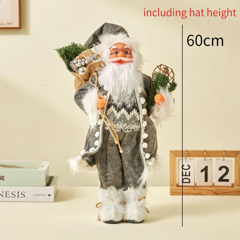 Grandi bambole di Babbo Natale decorative da 60 cm, Babbo Natale in piedi.