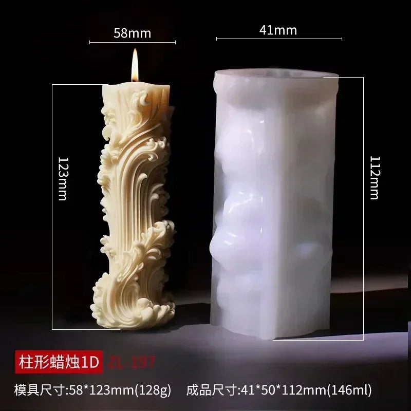 Stampo in silicone per candele cilindriche in gesso a forma di fiore di lavanda