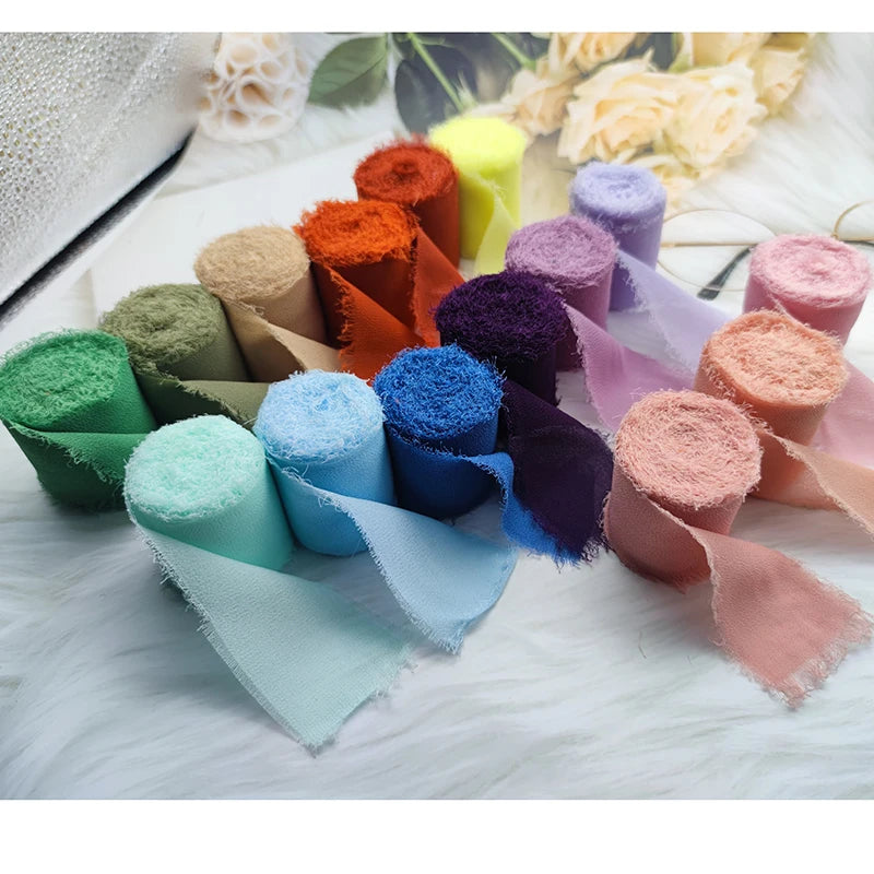 Nastro di pizzo, nastro di seta chiffon, fiori