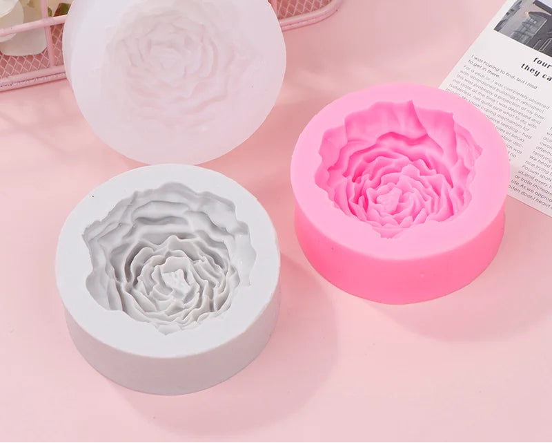 Grande stampo per candela in silicone a forma di peonia 3D