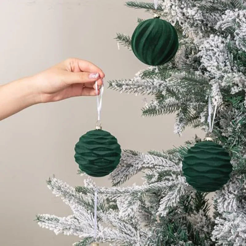 Palline di Natale in velluto, decorazione per albero di Natale da 6 cm.