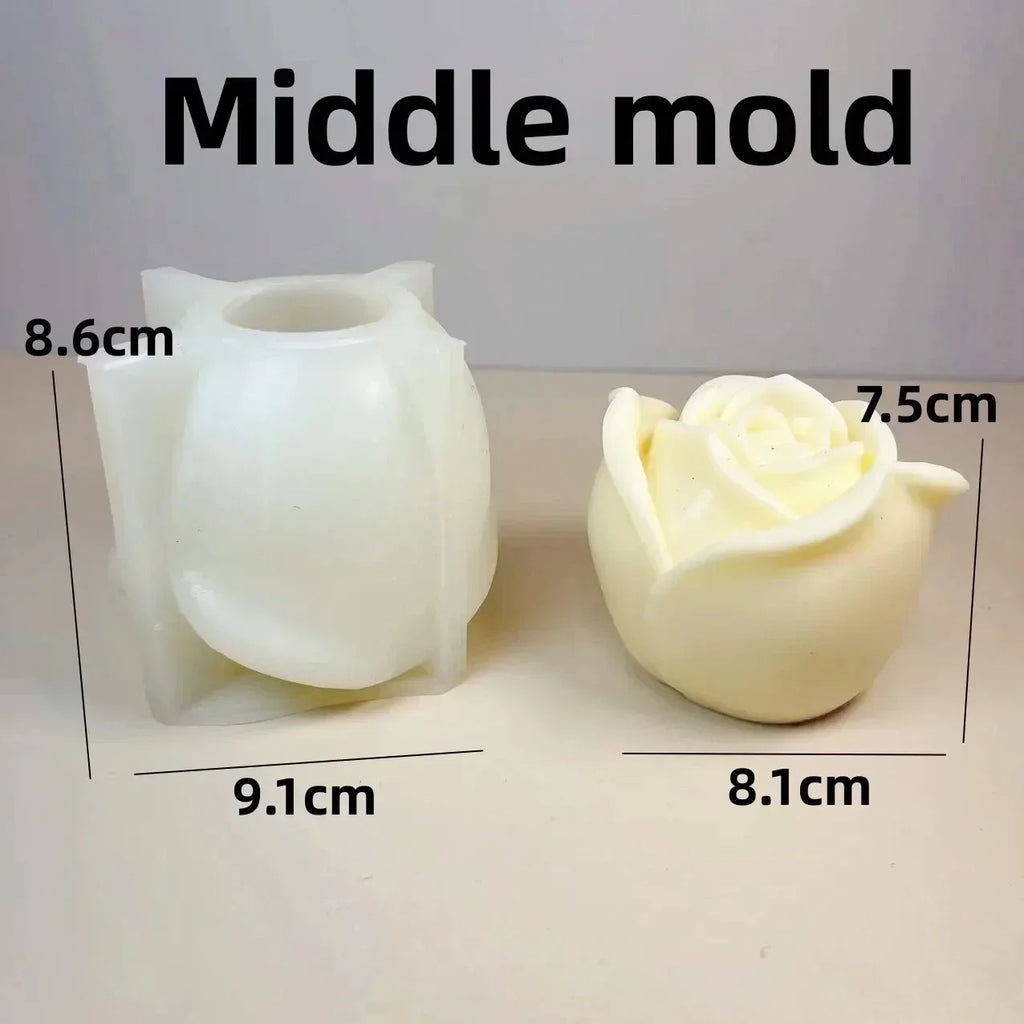 Grande stampo in silicone 3D per candela a forma di fiore di peonia