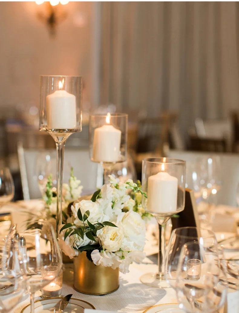 Candela per eventi in vetro europeo romantico