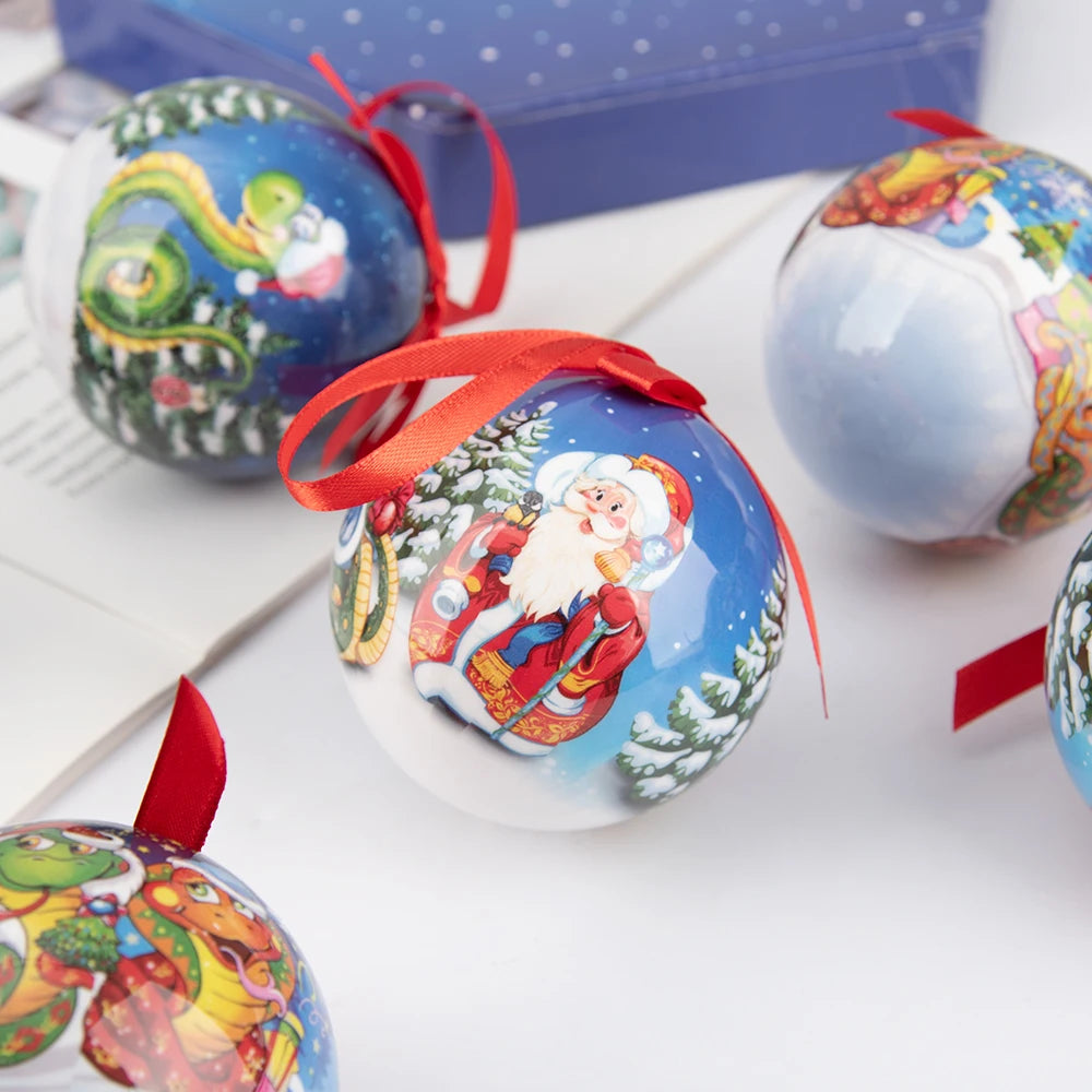 Palle di Natale, pendenti natalizi, decorazioni per l'albero, palline multicolori, set di decorazioni per feste in casa, palline decorative natalizie Navidad