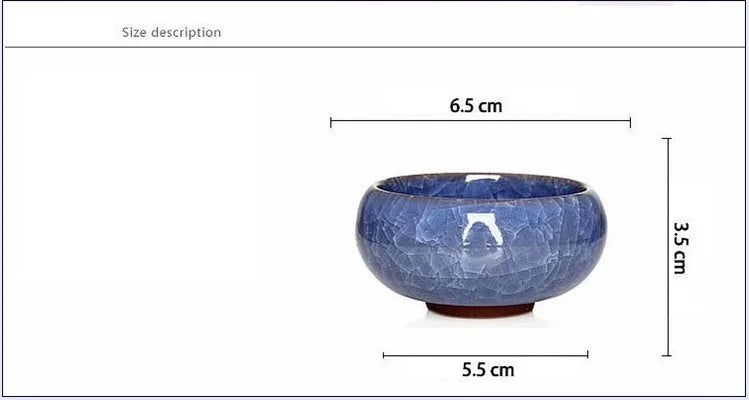 Portacandele in ceramica fatto a mano con motivo a crepe di ghiaccio