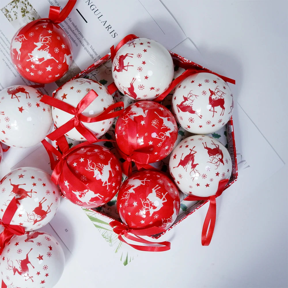 Palle di Natale, pendenti natalizi, decorazioni per l'albero, palline multicolori, set di decorazioni per feste in casa, palline decorative natalizie Navidad