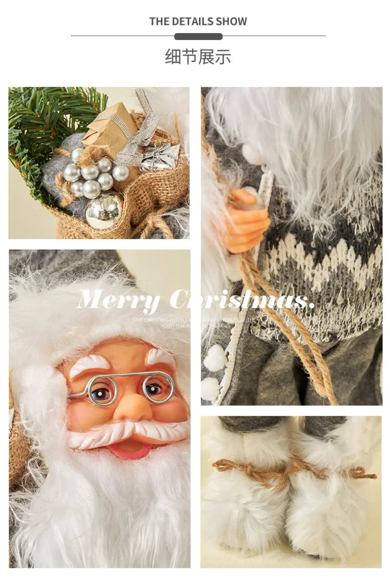 Grandi bambole di Babbo Natale decorative da 60 cm, Babbo Natale in piedi.