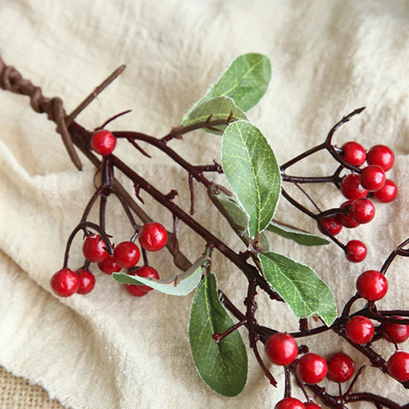 Mazzo di fiori artificiali, bouquet di fiori secchi, decorazioni natalizie con bacche, 2025