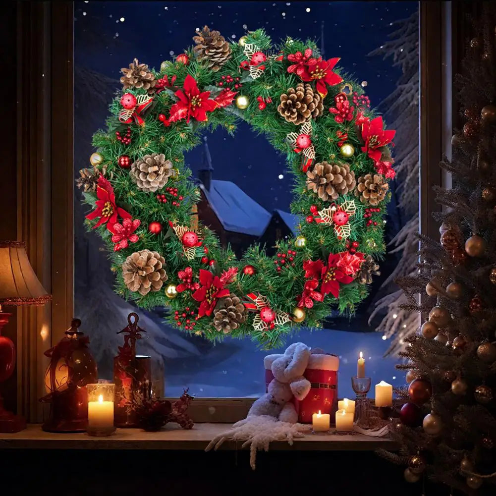 Decorazioni adesive per finestre natalizie, motivo a ghirlanda.