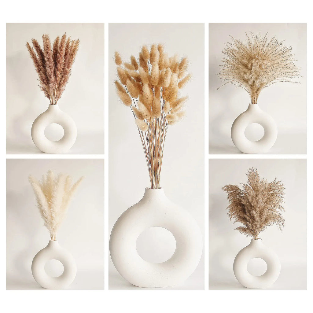 Fiori artificiali secchi di erba di coda di coniglio della Pampa soffice, 120 pezzi