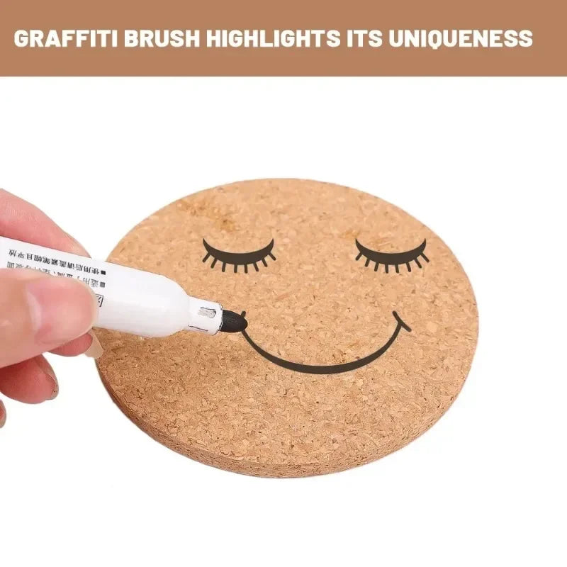 Sottobicchieri in sughero antiscivolo, sottobicchieri rotondi in legno naturale