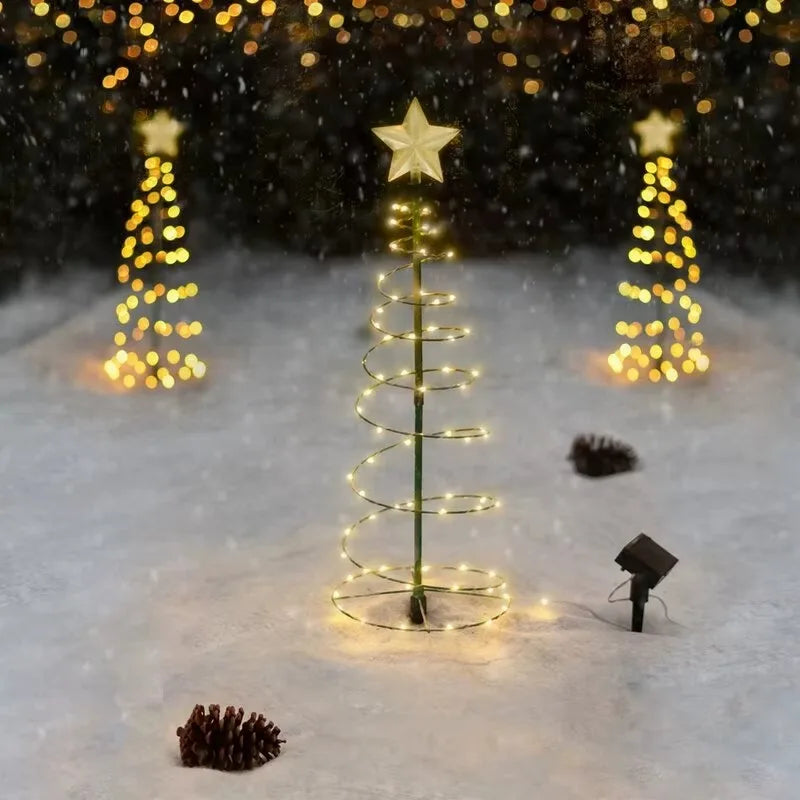 Luci solari a LED per albero di Natale, da esterno, da giardino, da cortile.