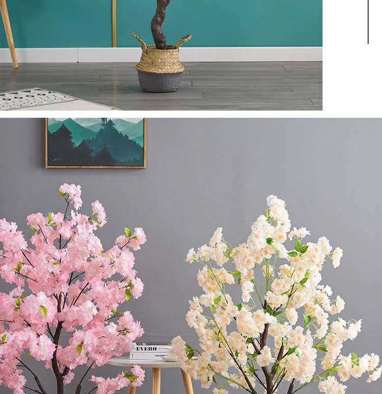 Hojas de bonsái de árbol de flor de cerezo artificial para decoración de eventos, hogar u oficina.