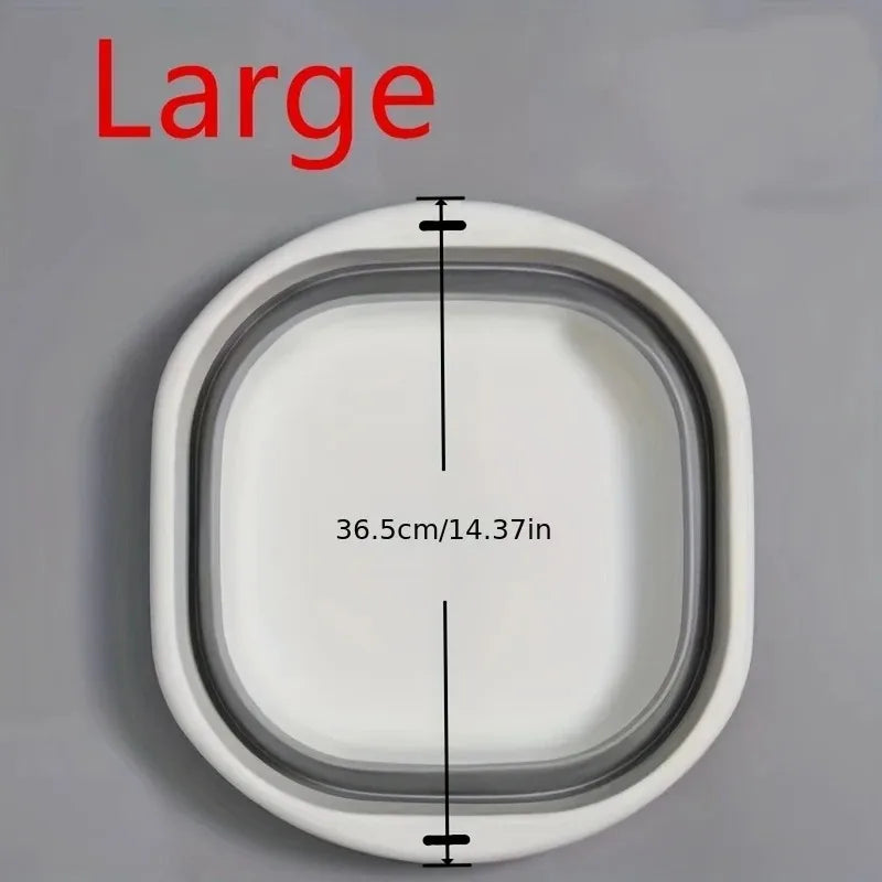 Cestini portabiancheria pieghevoli per lavabo, confezione da 3, salvaspazio.