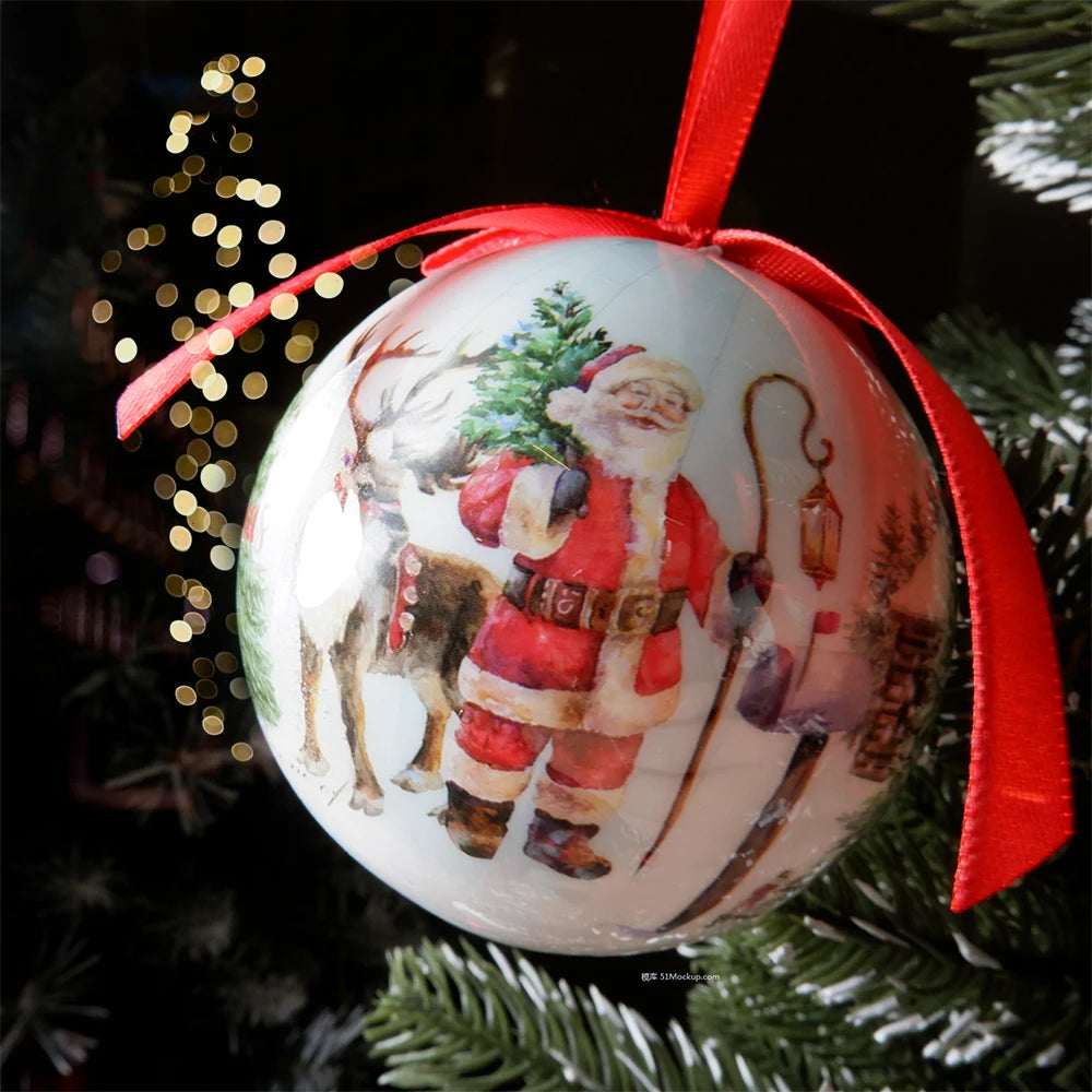 Palle di Natale, pendenti natalizi, decorazioni per l'albero, palline multicolori, set di decorazioni per feste in casa, palline decorative natalizie Navidad