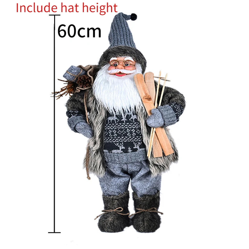 Grandi bambole di Babbo Natale decorative da 60 cm, Babbo Natale in piedi.