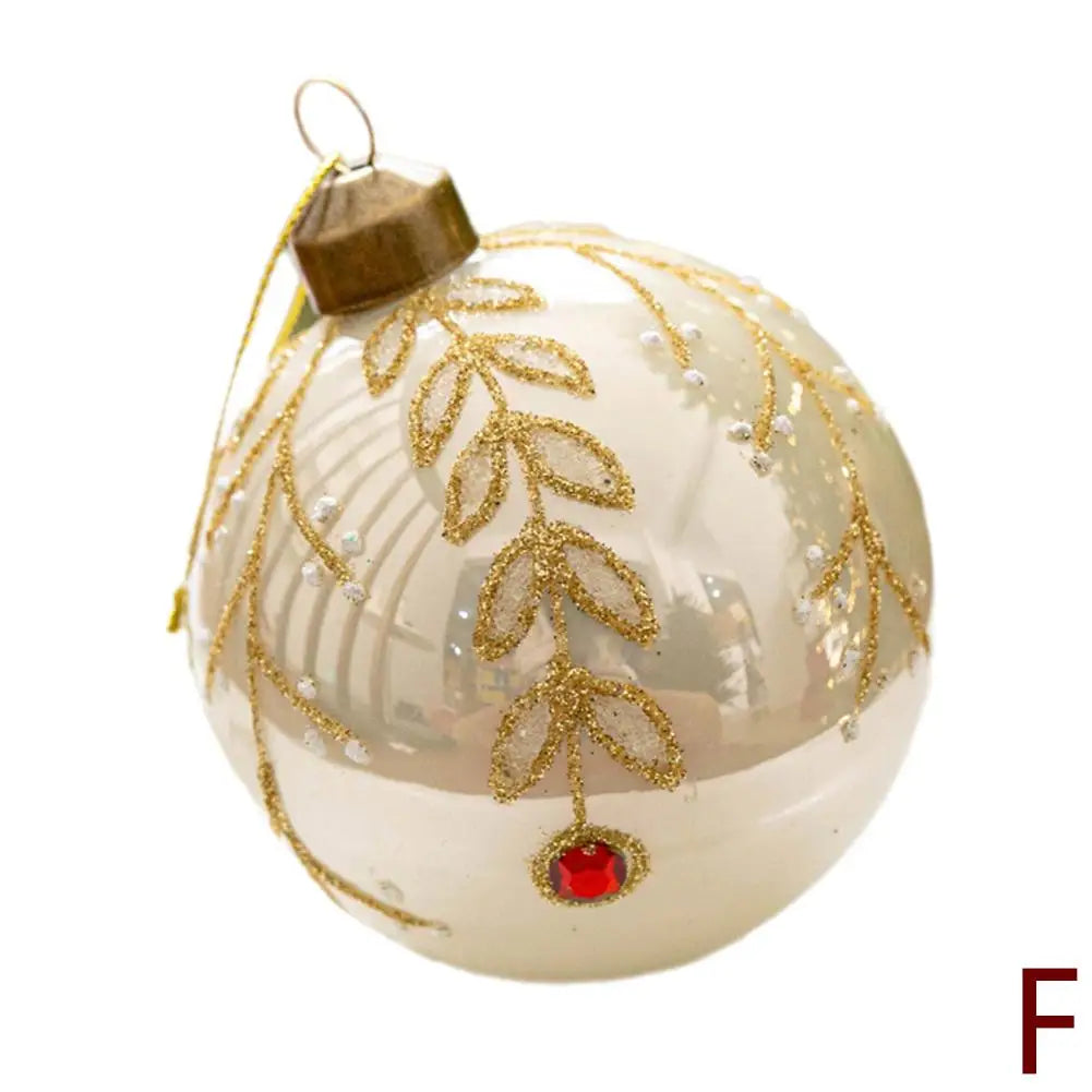 Decorazioni per l'albero di Natale, palline di vetro glitterate.