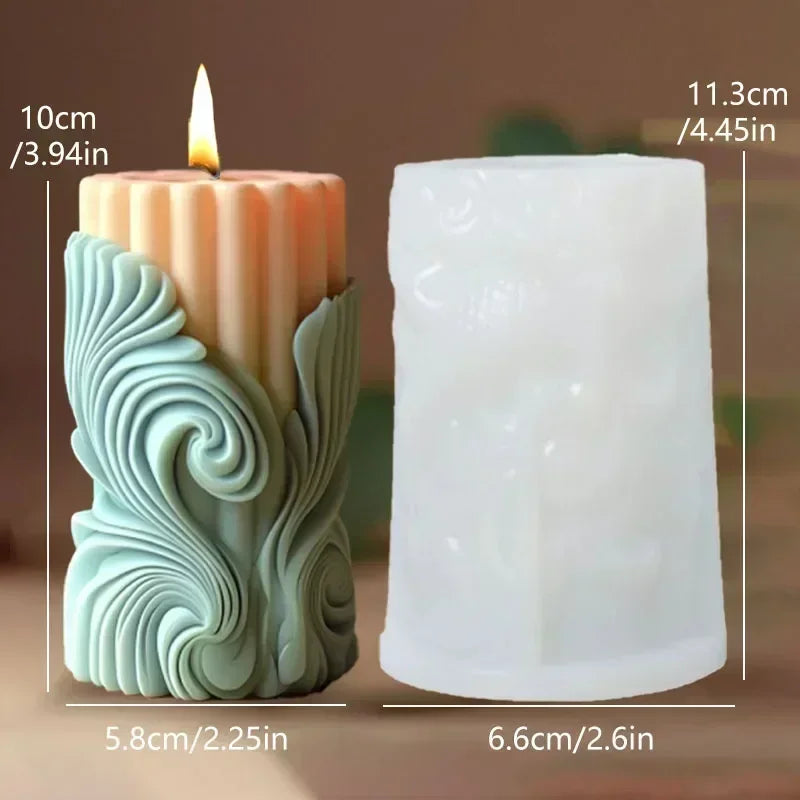 Stampo in silicone per candele cilindriche in gesso a forma di fiore di lavanda