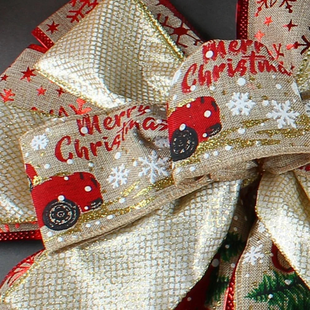 Decorazione per albero di Natale con fiocco appeso a nastro lungo