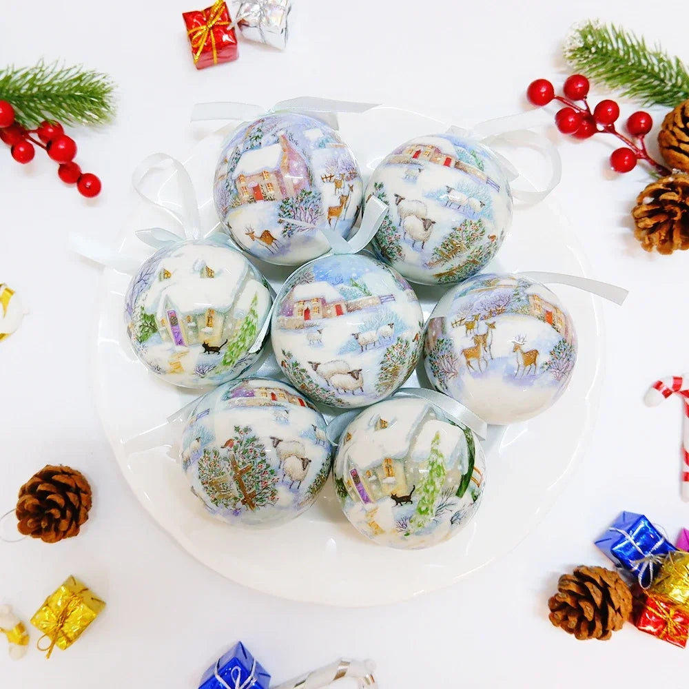 Palle di Natale, pendenti natalizi, decorazioni per l'albero, palline multicolori, set di decorazioni per feste in casa, palline decorative natalizie Navidad