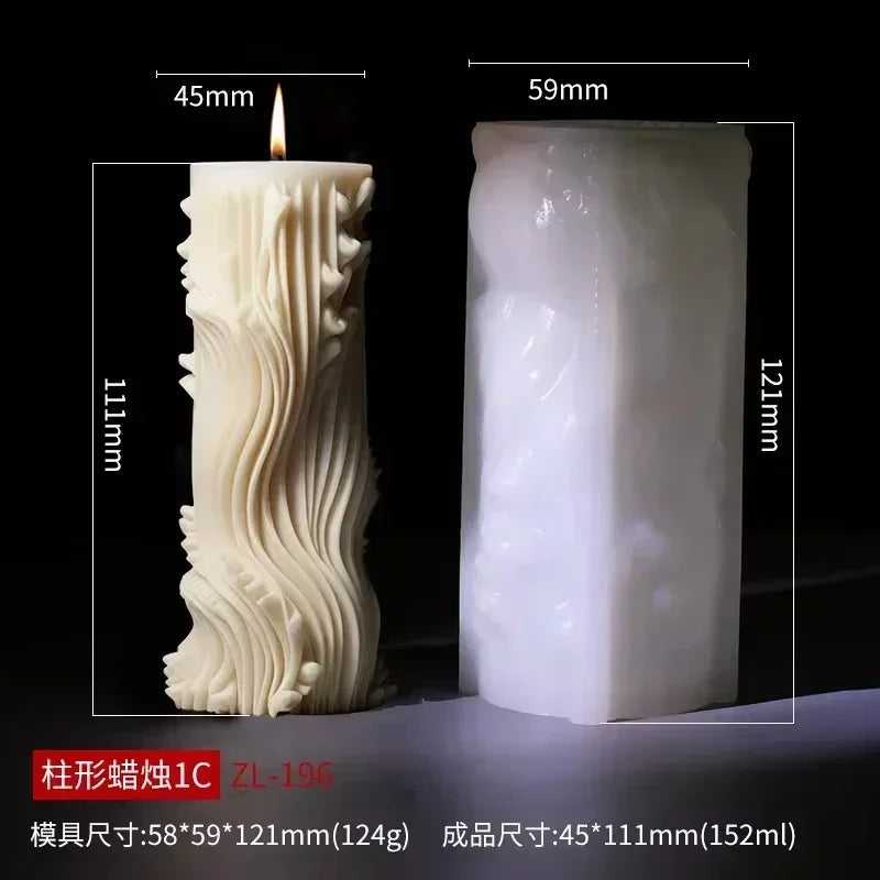 Stampo in silicone per candele cilindriche in gesso a forma di fiore di lavanda