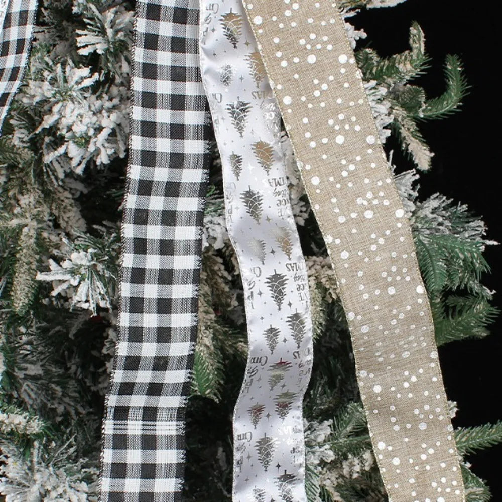 Decorazione per albero di Natale con fiocco appeso a nastro lungo