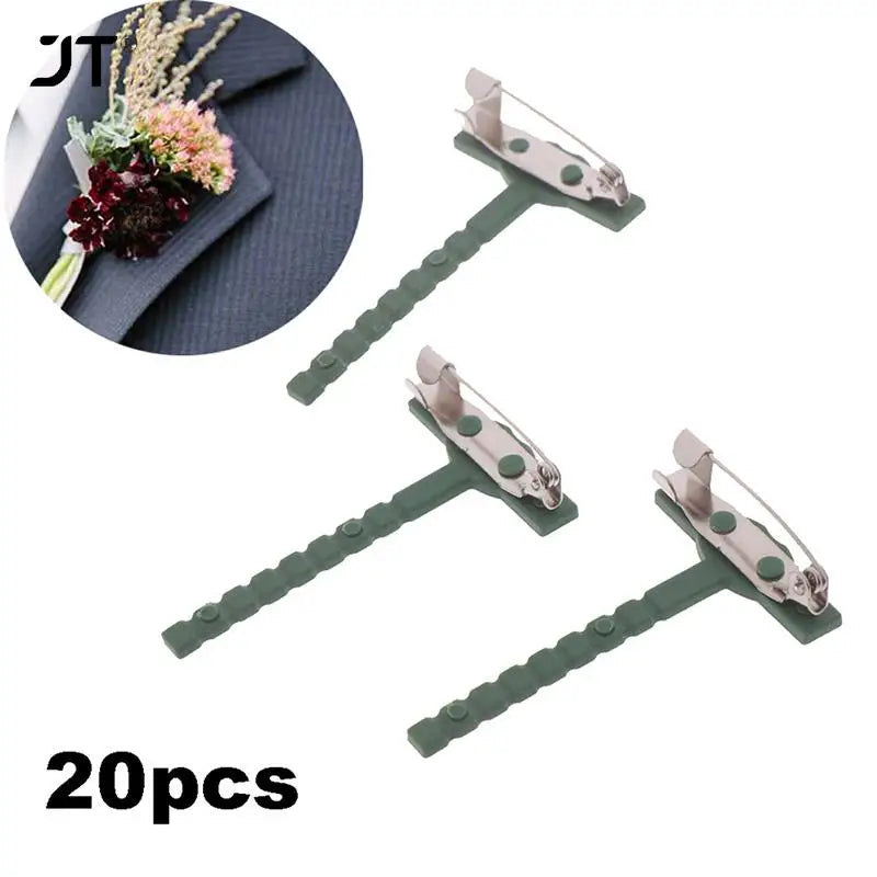 Broschennadeln aus Kunststoff und Metall für Blumen, 10/20 Stück.