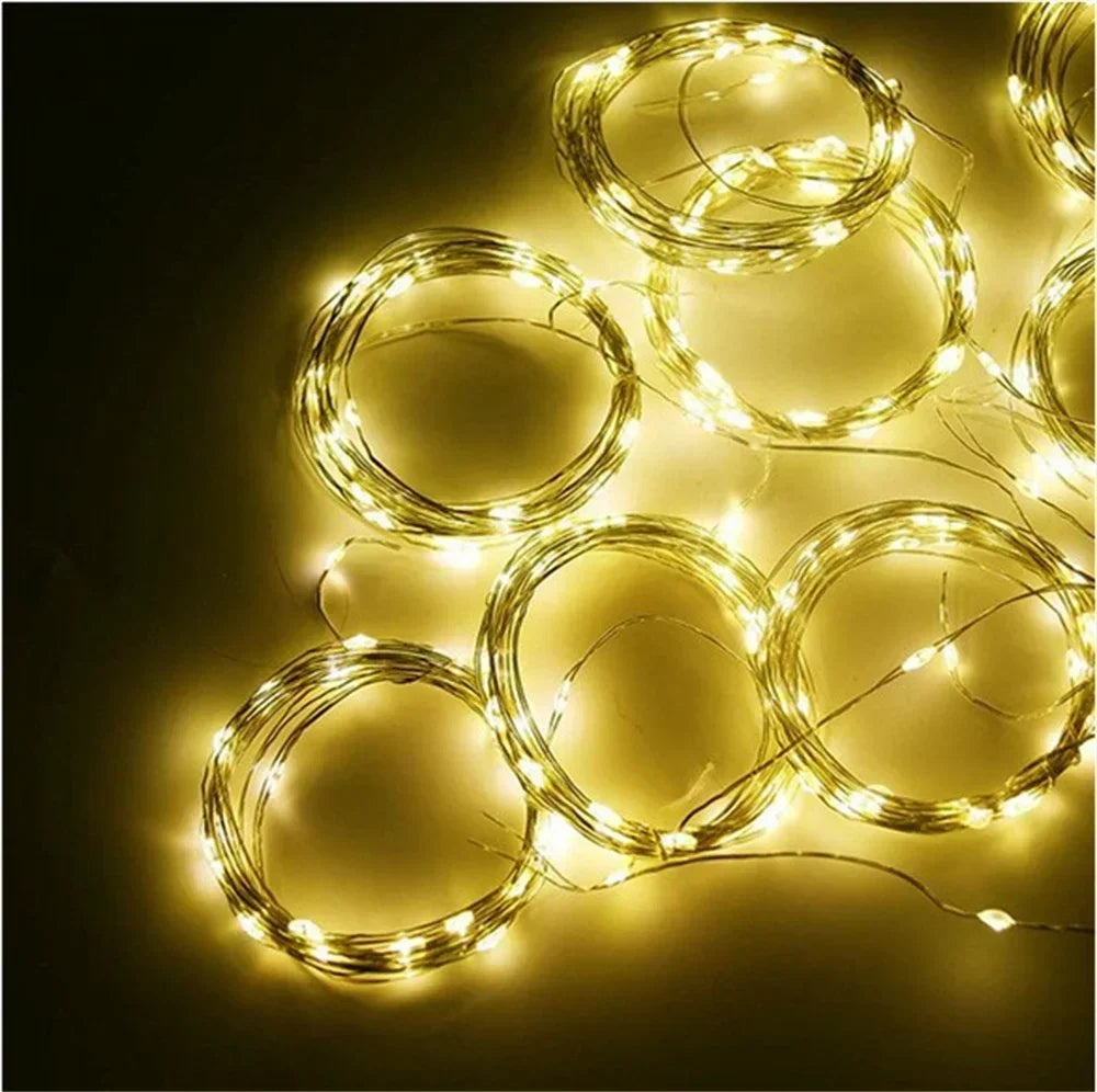 Luci di Natale per feste di compleanno, decorazione da parete a LED, 8 modalità, 3/6M.