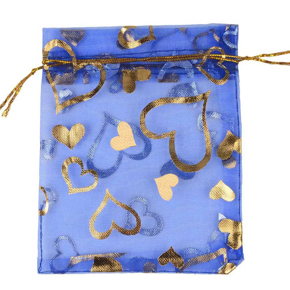 Sacchetti in organza a forma di cuore per eventi, 50 pezzi