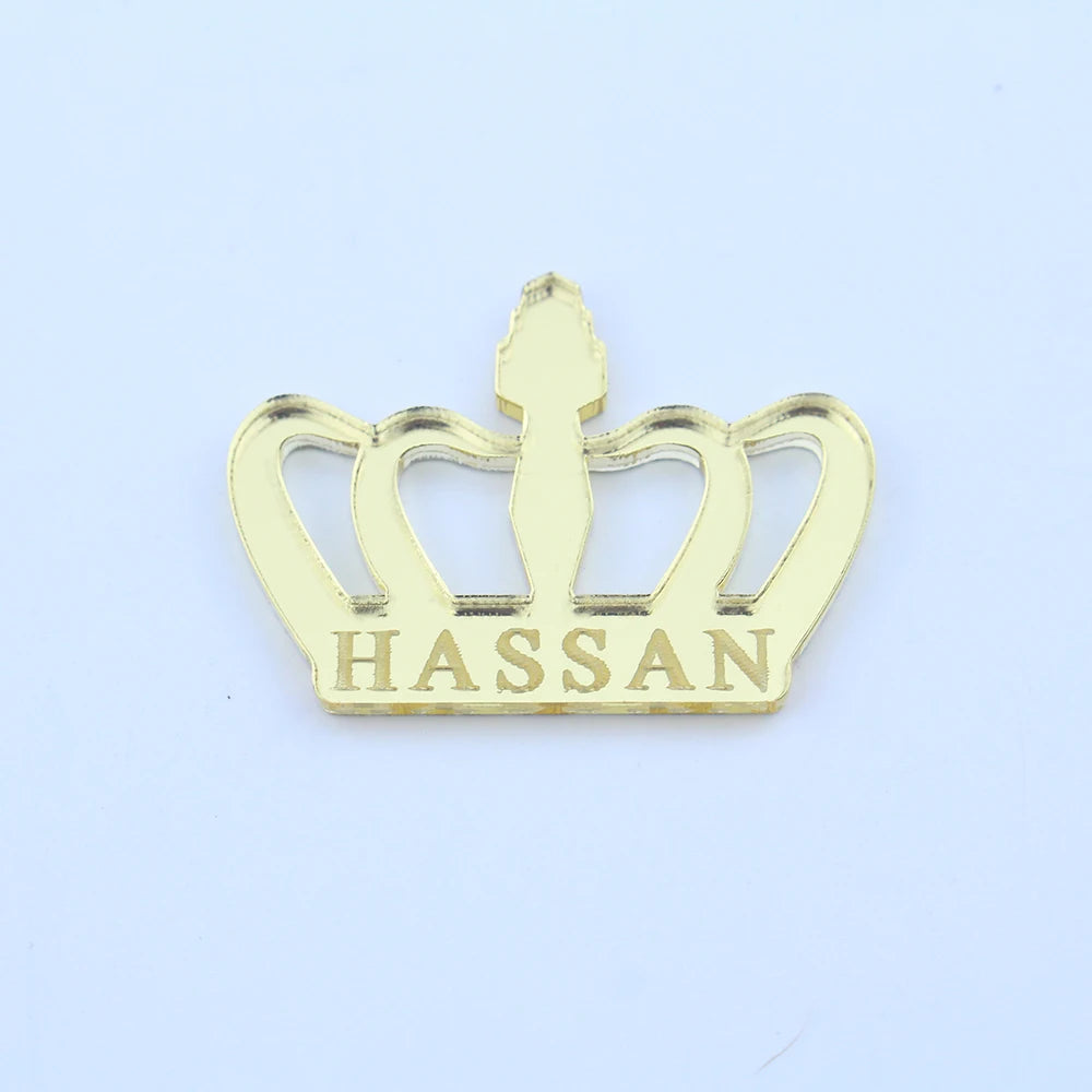 30 pezzi di corona acrilica con specchio personalizzato per neonati