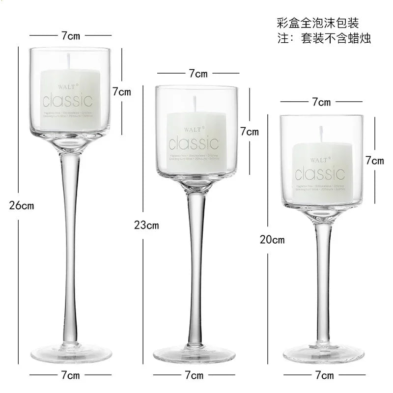 Candela per eventi in vetro europeo romantico