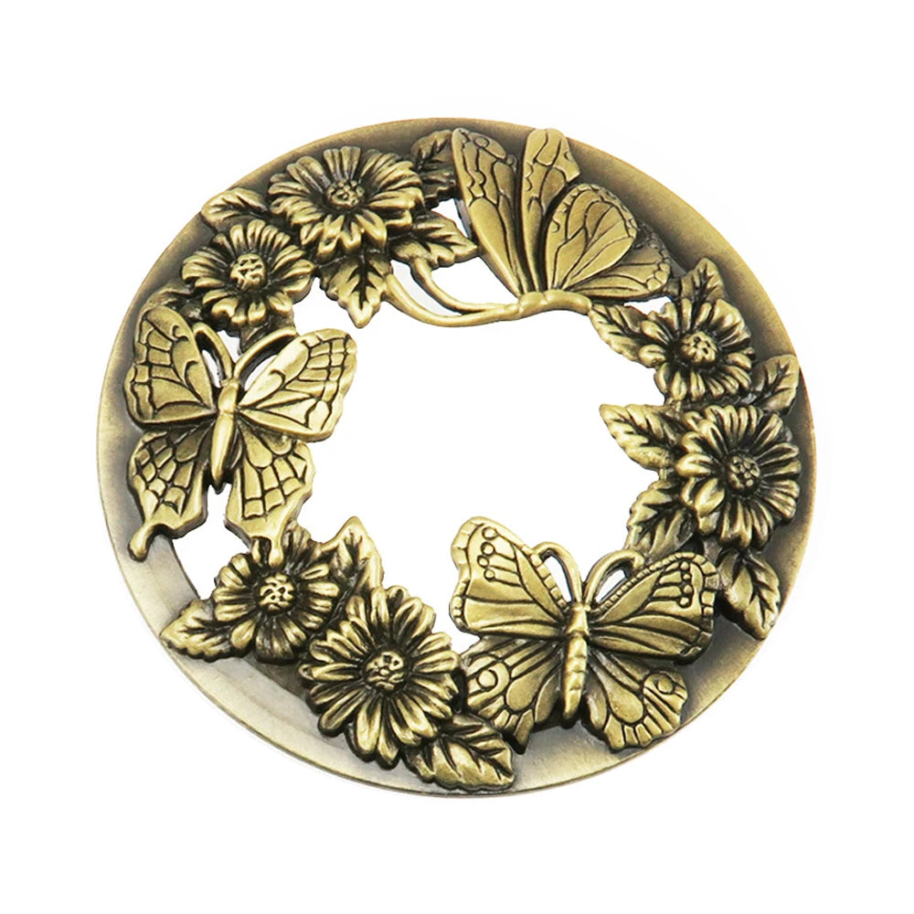 Candela antica a forma di farfalla, coperchio per barattolo, argento/oro/bronzo