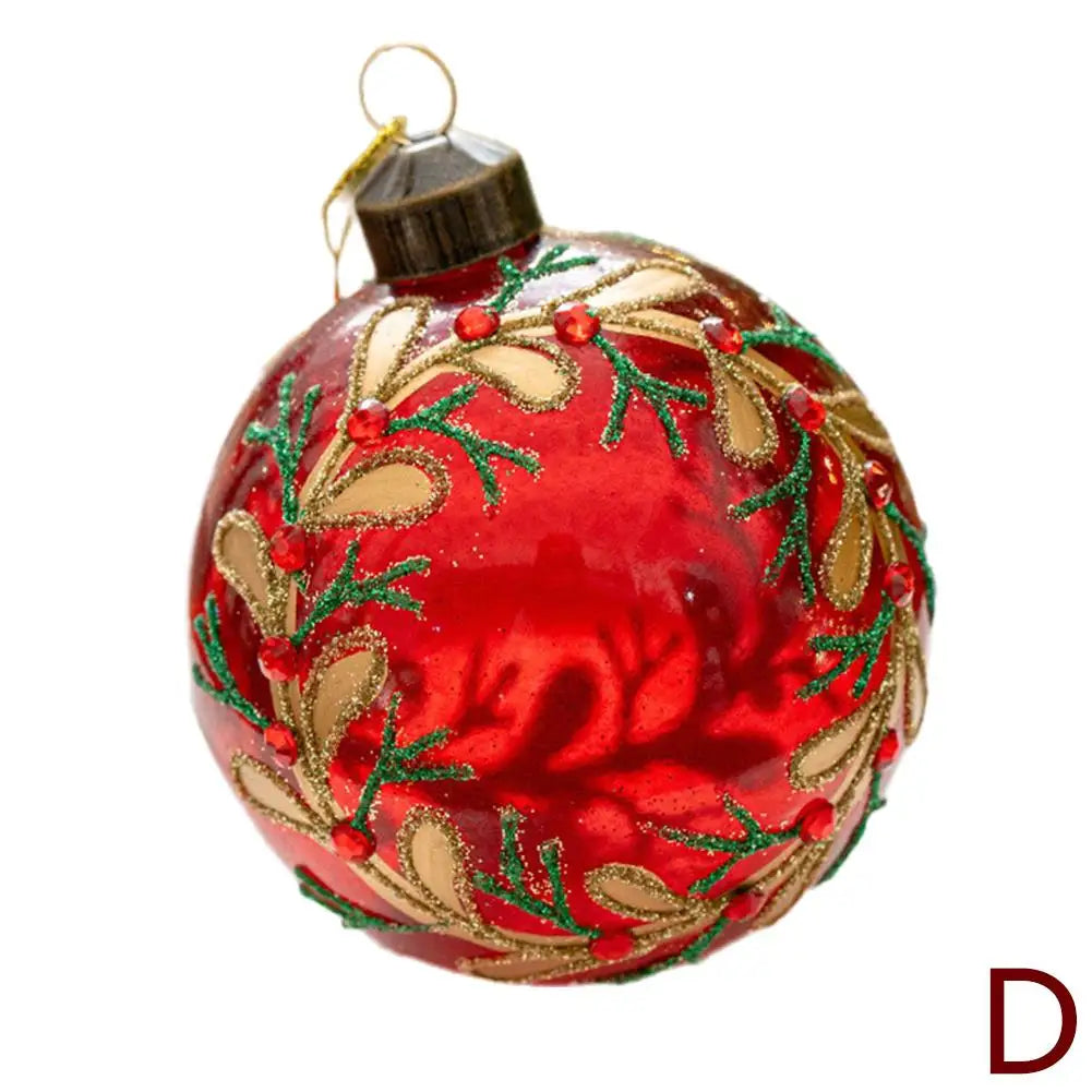 Decorazioni per l'albero di Natale, palline di vetro glitterate.