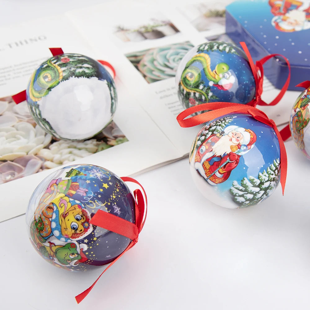 Palle di Natale, pendenti natalizi, decorazioni per l'albero, palline multicolori, set di decorazioni per feste in casa, palline decorative natalizie Navidad