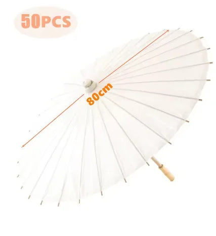Papierschirm – 30–50 Stück 80 cm weißer Sonnenschirm für Hochzeitsdekoration.