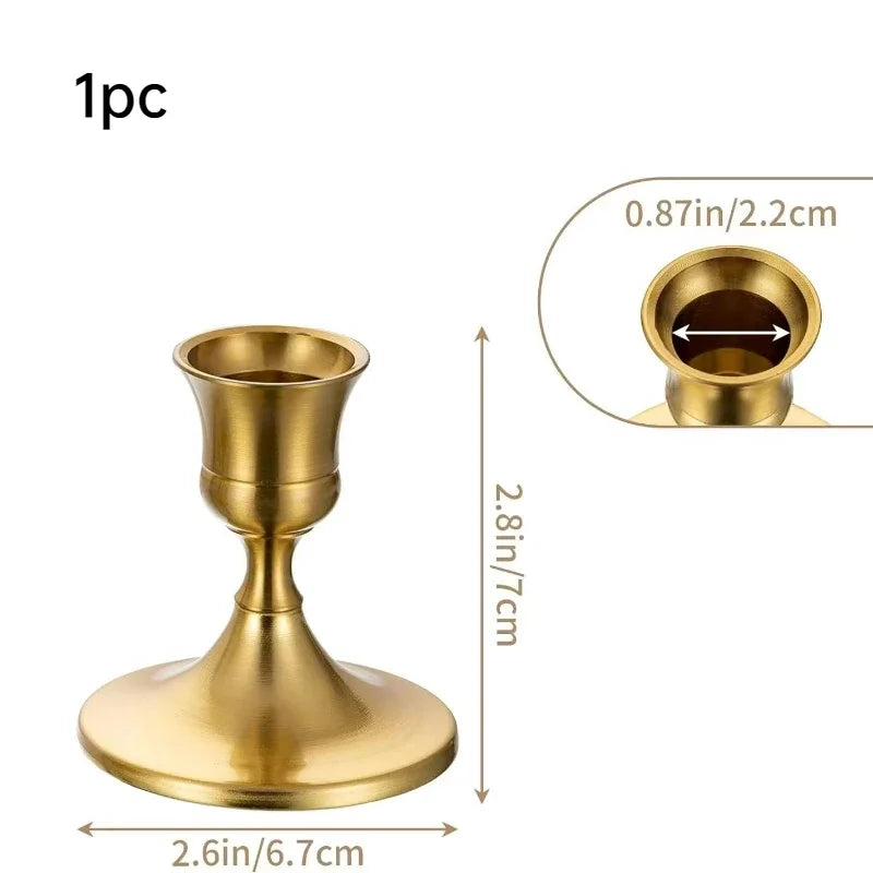 Portacandele da tavolo in metallo vintage ed eleganti, 1 pz/3 pz