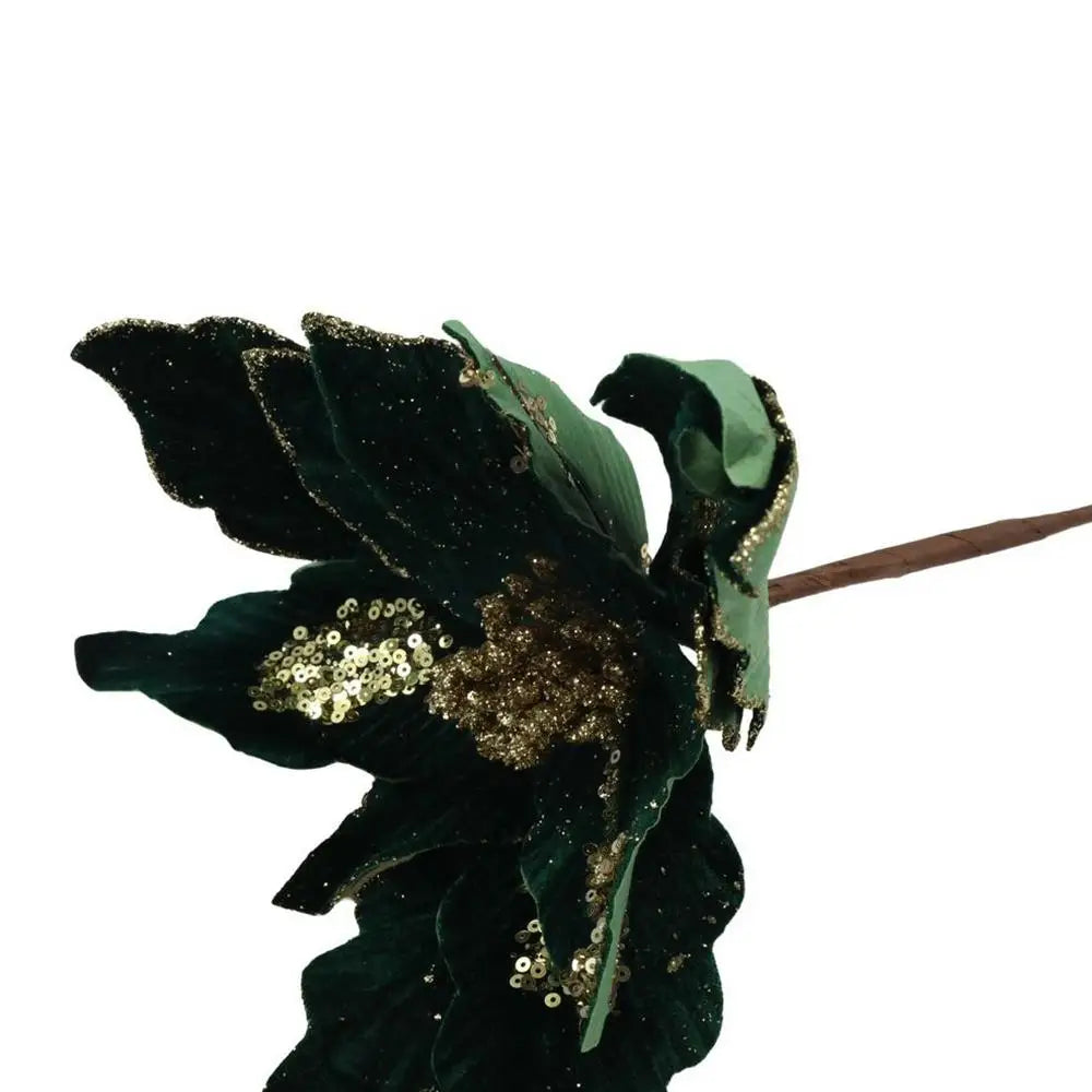 Fiore di Natale artificiale unico, con glitter da appendere, 4 colori.