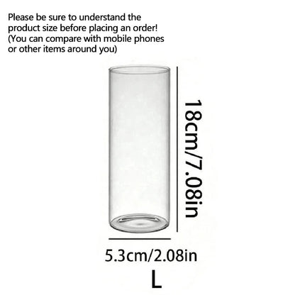 Clear Cylinder Glass Pillar Candle Holder Vase (Candles Not Included)