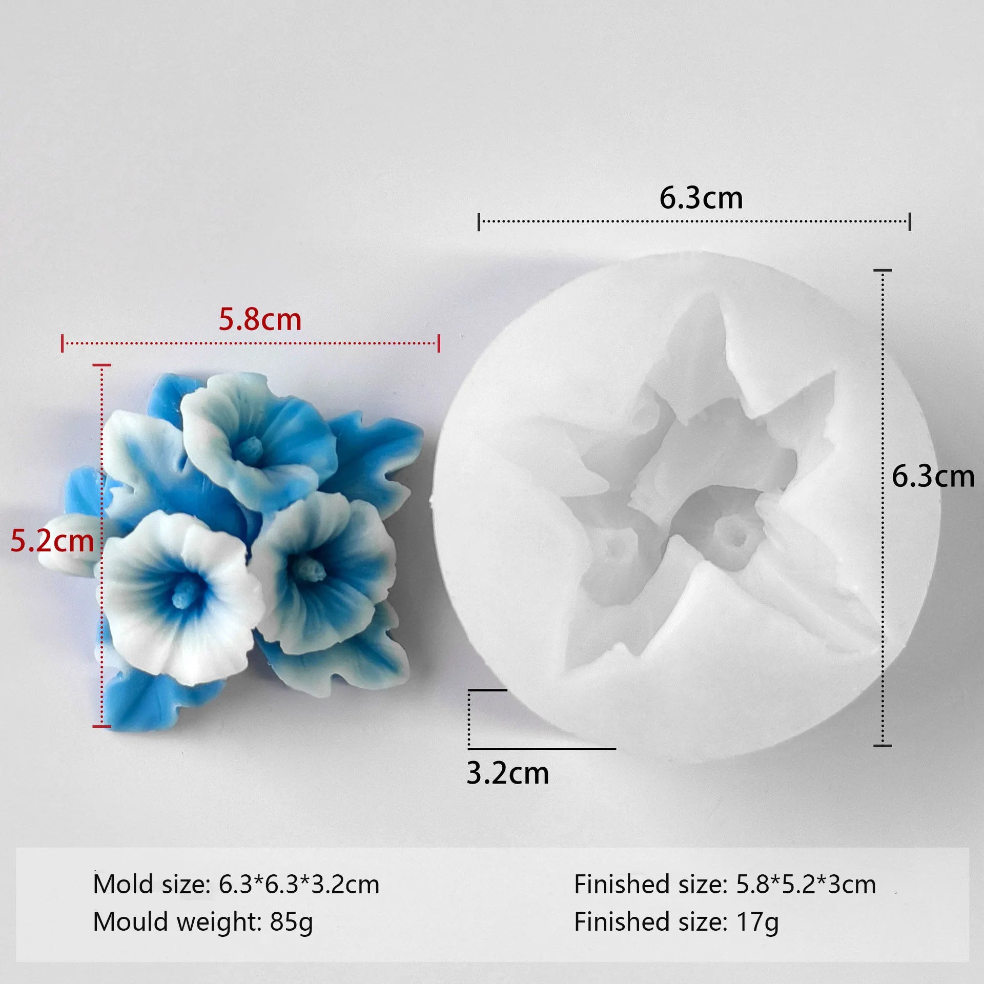 Stampo in silicone a forma di fiore per candele fai da te per aromaterapia