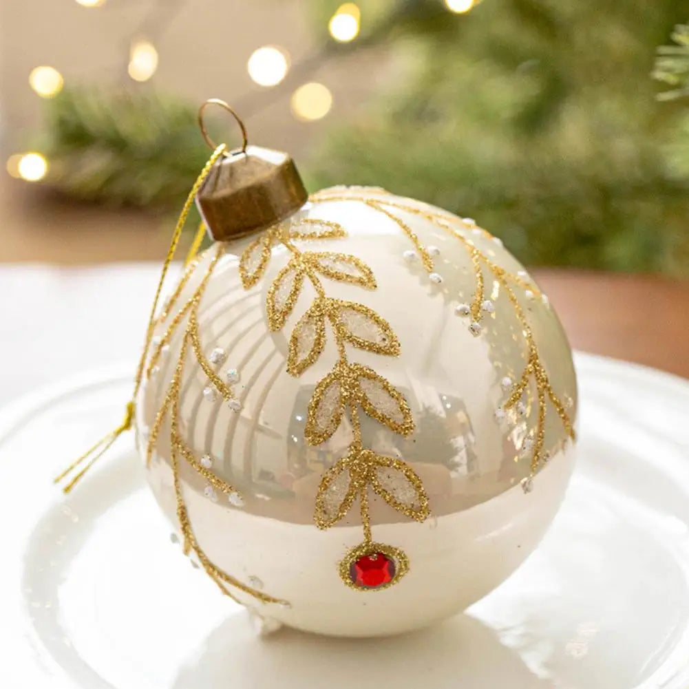 Decorazioni per l'albero di Natale, palline di vetro glitterate.