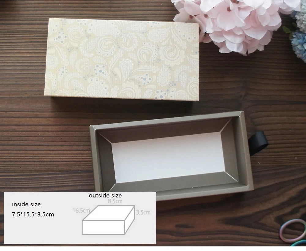 Elegante confezione regalo con motivo floreale blu e giallo, 3 misure, 10 pezzi