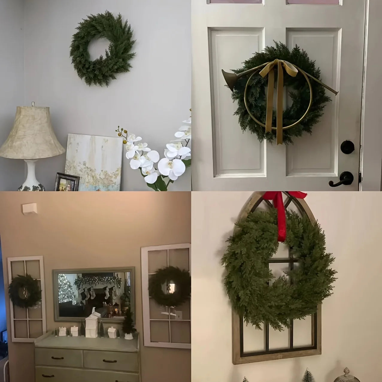 Ghirlande di Natale Ghirlande per porta d'ingresso Ghirlanda verde Artificiale realistica.