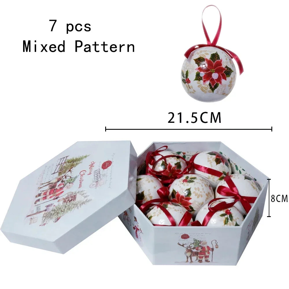 Palle di Natale, pendenti natalizi, decorazioni per l'albero, palline multicolori, set di decorazioni per feste in casa, palline decorative natalizie Navidad